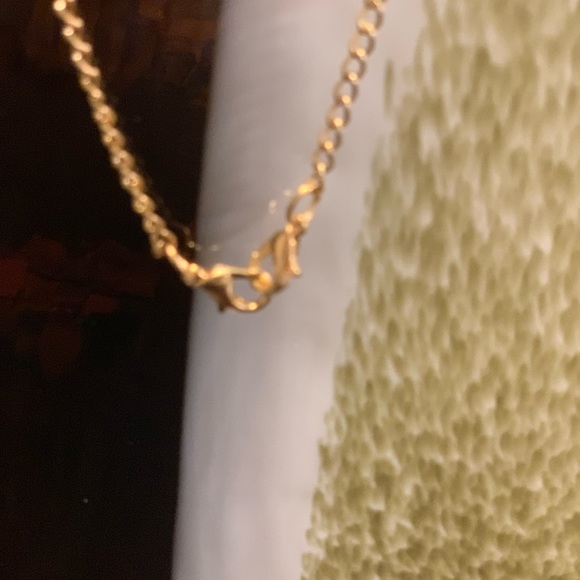 Gold tone beaded linked tassel necklace 16” - Picture 6 of 6